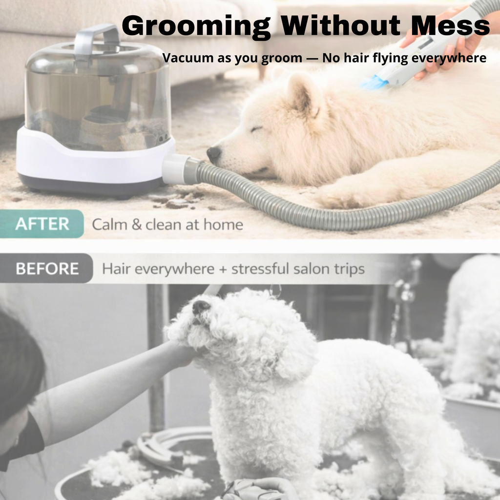 Dr. Milou CalmCare™ Cordless Pet Grooming Vacuum Kit