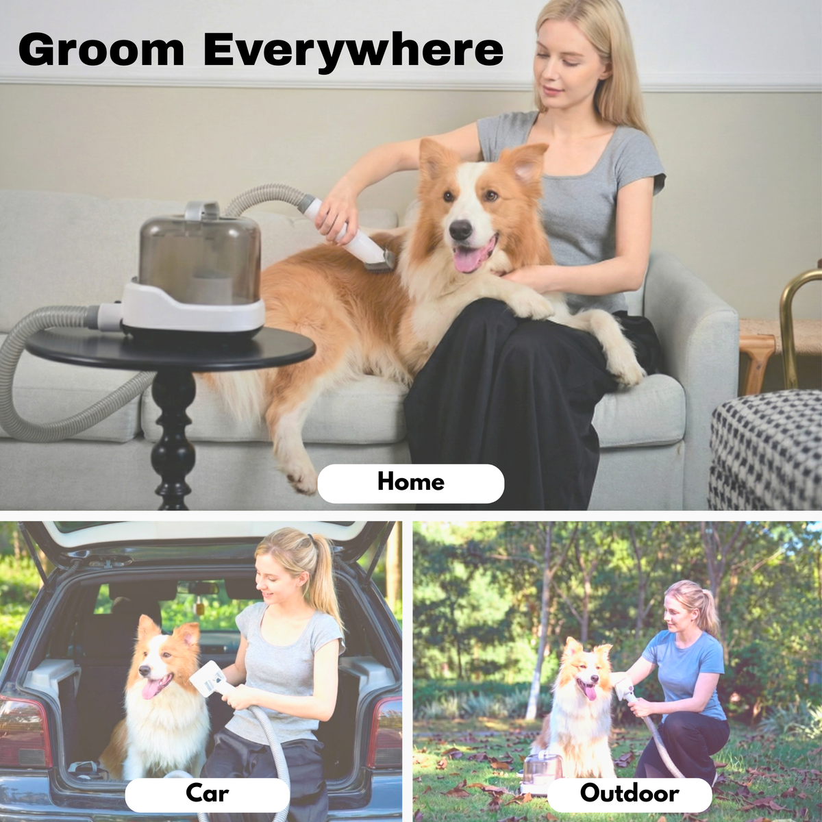 Dr. Milou CalmCare™ Cordless Pet Grooming Vacuum Kit