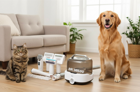 Dr. Milou CalmCare™ Cordless Pet Grooming Vacuum Kit